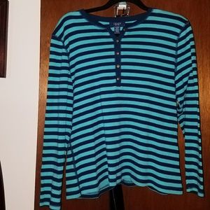 Chaps teal and navy striped shirt size 1x